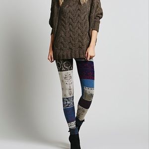 Sold Free people patchwork sweater leggings/tights